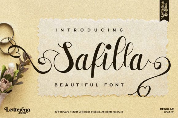 Safilla: An Elegant Script Handwritten Font for Editorial Design